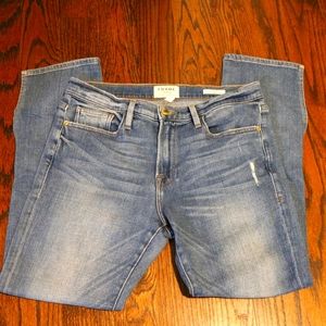 FRAME Denim Le Boy with Zipper ankles